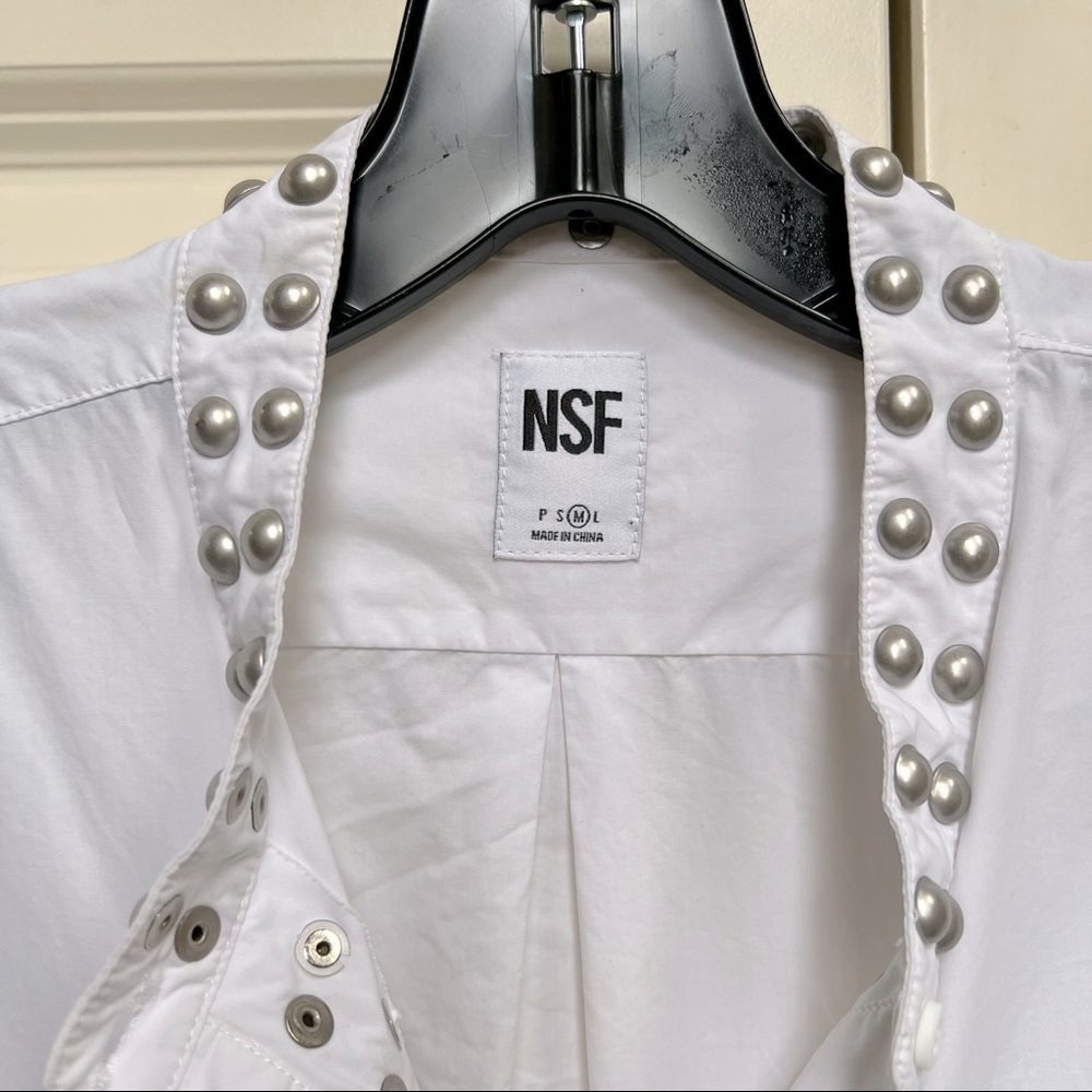 Nsf Studded White Button Down - image 3